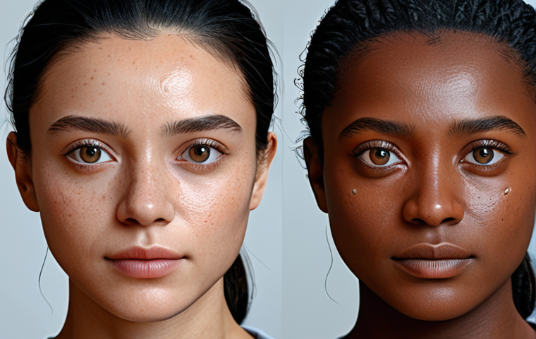 스킨케어 맞춤형 추천 기술 - Here are three detailed image prompts, suitable for an AI image generation tool, reflecting the them...