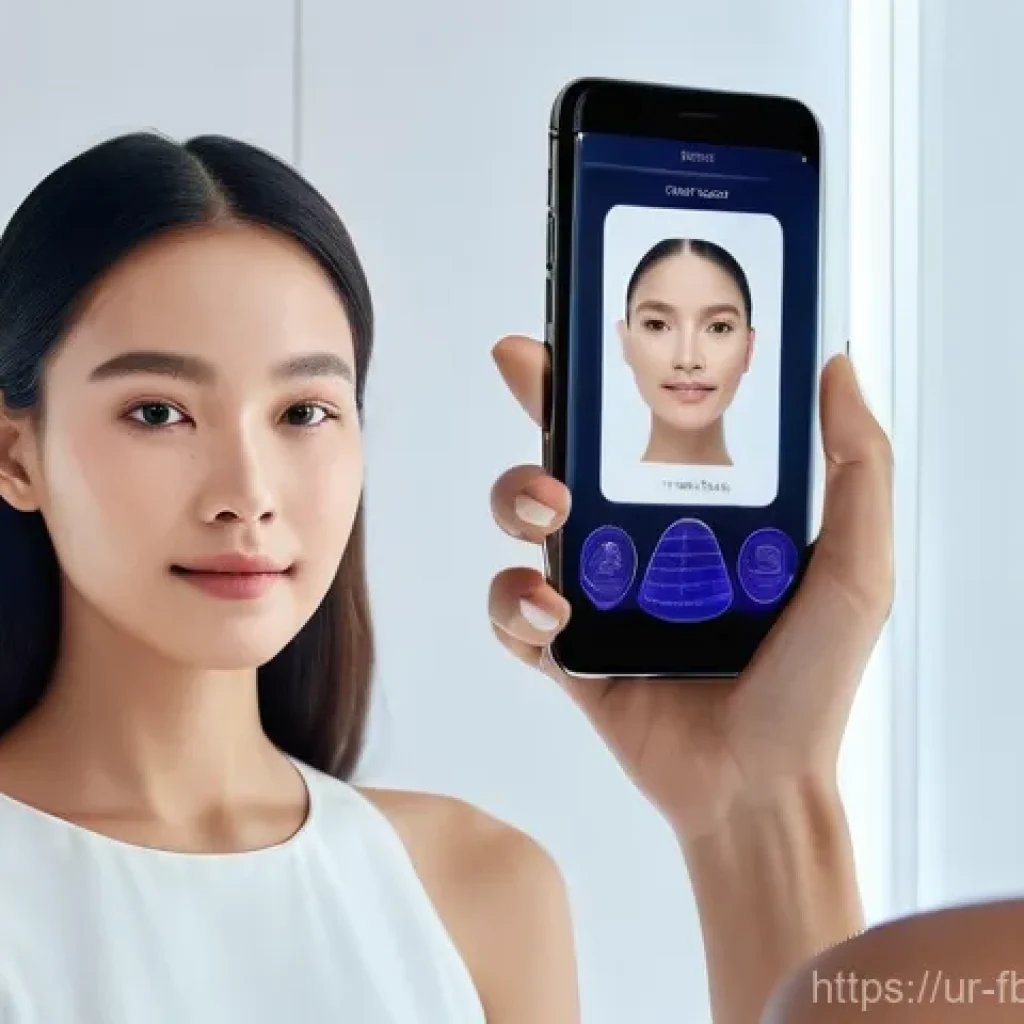 AI 기반 뷰티 제품 분석 - **AI-Powered Personalized Skincare Analysis:** A vibrant and diverse young woman, in her late 20s, w...
