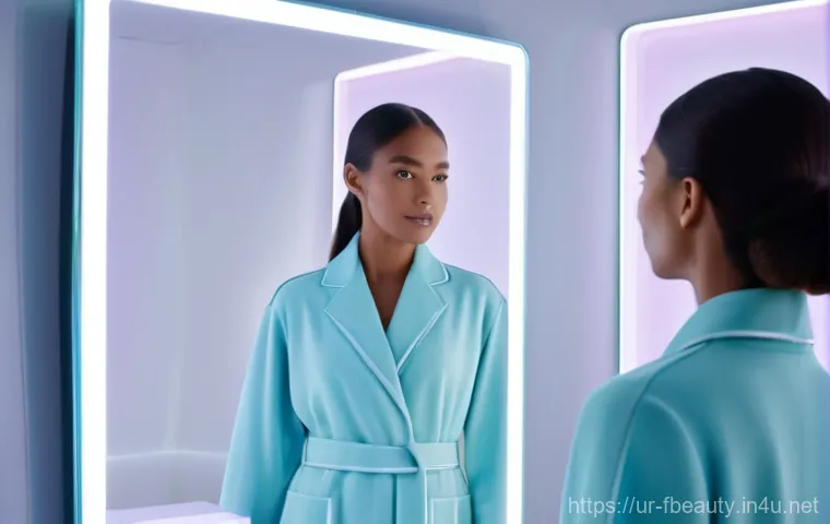 AI 기반 뷰티 제품 분석 - **Holistic Wellness Guided by AI for Skin Health:** A serene woman, mid-30s, with a healthy complexi...